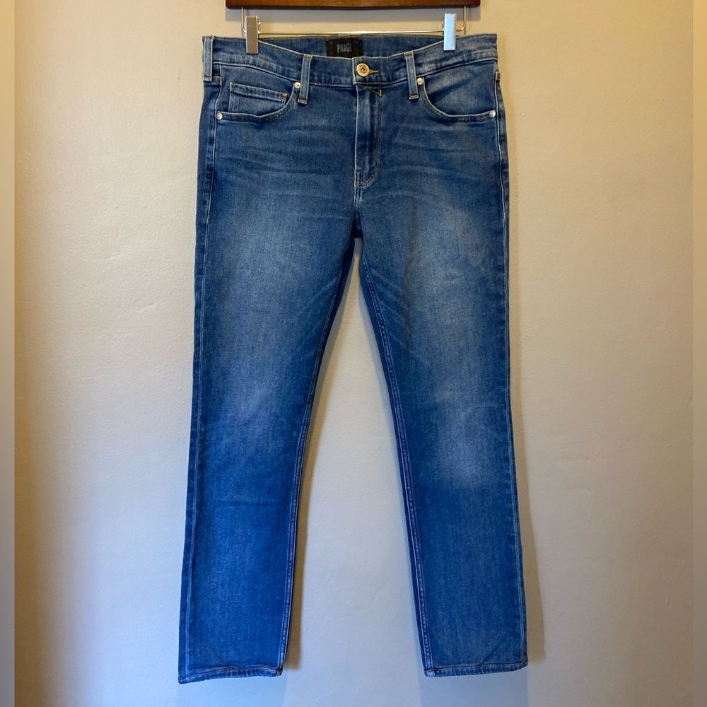 PAIGE Men's Slim Straight Jeans in Blue